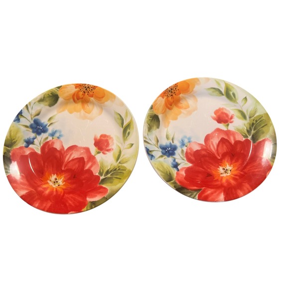 Pier 1 Imports Ironstone Amelia Salad/ Luncheon Plates Set of 2 RETIRED‎ - Picture 1 of 3